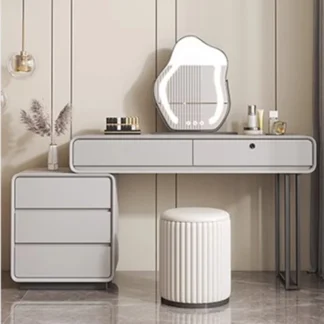 Tocador minimalista de lujo para dormitorio, espejo de almacenamiento de madera maciza, tocador europeo para niñas, muebles Comoda Pra Quarto