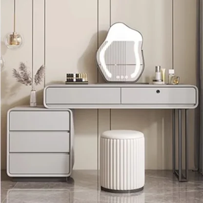 Tocador minimalista de lujo para dormitorio, espejo de almacenamiento de madera maciza, tocador europeo para niñas, muebles Comoda Pra Quarto