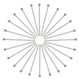 200 Uds 18/20/25/30/35mm 304 alfileres de cabeza de bola de acero inoxidable para hacer joyería Diy alfileres de cabeza agujas hallazgos Pin: 0,7mm