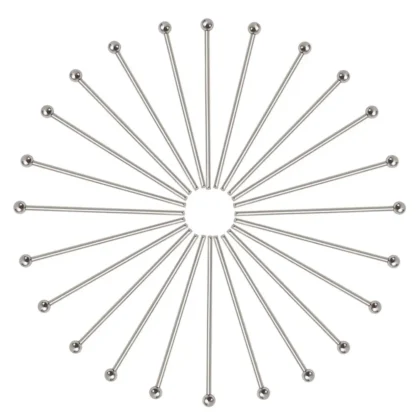 200 Uds 18/20/25/30/35mm 304 alfileres de cabeza de bola de acero inoxidable para hacer joyería Diy alfileres de cabeza agujas hallazgos Pin: 0,7mm