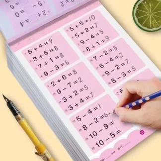 Libros de práctica de escritura a mano de matemáticas, cuadernos aritméticos de aprendizaje de adición y resta, 95 páginas, 3-6 estudiantes escolares, 0-100