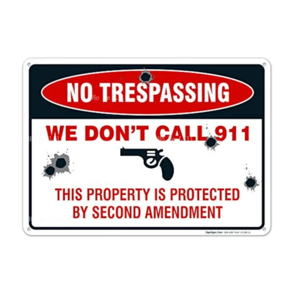 We Don't Call 911 Sign This Property Is Protected By segunda modificación, placa Retro Man Cave