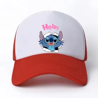 Gorra con estampado de Stitch para niños y adolescentes, gorro de béisbol deportivo con visera de 6 a 15 años, 58CM, bonito, informal, Kawaii