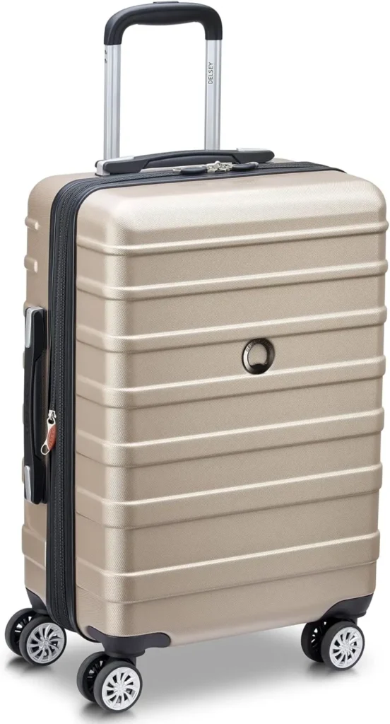 Equipaje rígido de doble rueda para viaje suave, expandible con espacioso y o, 20 pulgadas, dorado, DELSEY, PARIS, Margot