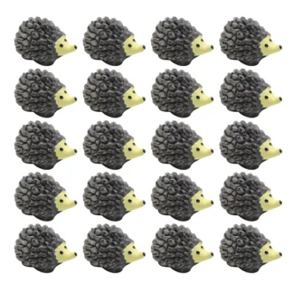 Figuras de simulación de adorno de erizo, accesorios para plantas, decoraciones artesanales de resina, maceta, 20 Uds.