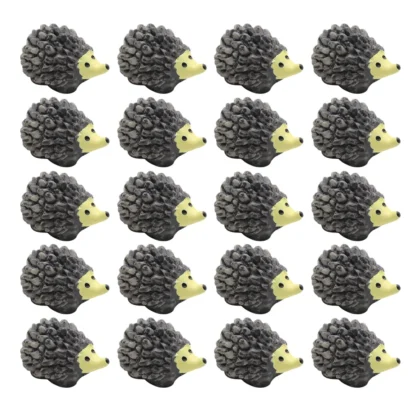 Figuras de simulación de adorno de erizo, accesorios para plantas, decoraciones artesanales de resina, maceta, 20 Uds.