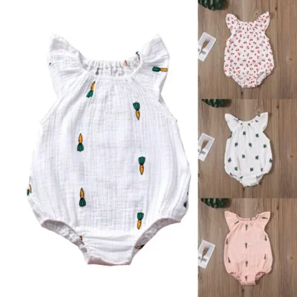 2020 Baby Summer Clothing Toddler Kids Baby Girls Floral Jumpsuit Playsuit Bodysuit Cotton Linen Shorts Clothes