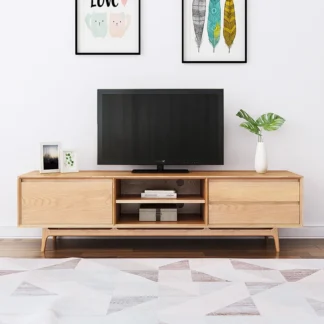 Gabinete de TV de madera maciza, moderno, minimalista, pequeño apartamento, sala de estar, gabinete de piso, gabinete Audiovisual