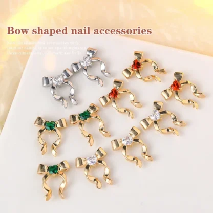 1 Uds. Piezas de mariposa, piezas de cinta, decoraciones de cinta para dijes de uñas, dijes de lazo, figuras de uñas, lazos, dijes Kawaii, accesorios para uñas