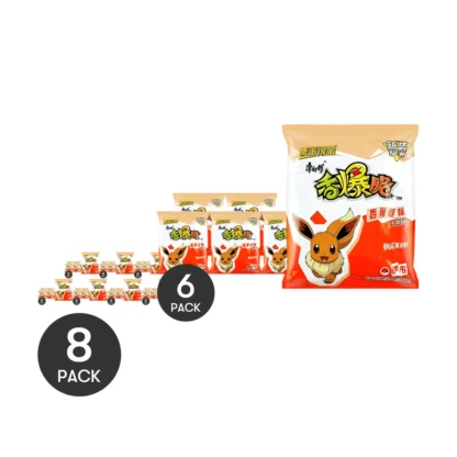 MASTER KONG-fideos crujientes picantes, sabor a cangrejo picante, 1,16 oz * 6 piezas * 8 paquetes, 1 paquete con 6 piezas, 8 paquetes, 48 piezas