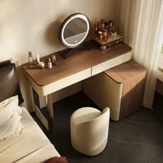Tocador ligero de lujo para dormitorio, mesa de maquillaje de alta gama, mesita de noche minimalista italiana de diseñador, novedad de 2024