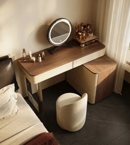Tocador ligero de lujo para dormitorio, mesa de maquillaje de alta gama, mesita de noche minimalista italiana de diseñador, novedad de 2024