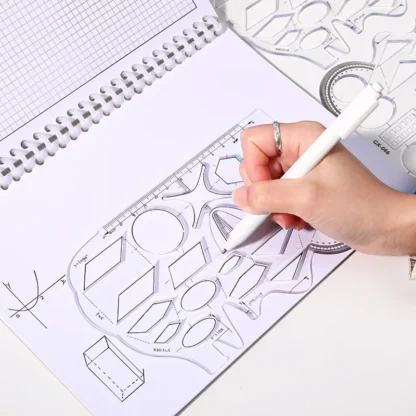 Regla multifunción, plantilla de dibujo, diseño artístico, arquitecto, geometría estéreo, círculo, dibujo, escala de medición, reglas, escala de dibujo