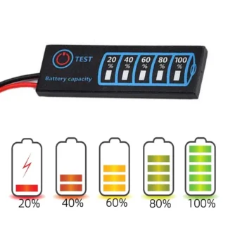 Indicador de nivel de batería de plomo y ácido, probador con pantalla LCD, módulo medidor de voltaje de capacidad, Li-ion, Lipo, litio, 5-30V, 18650