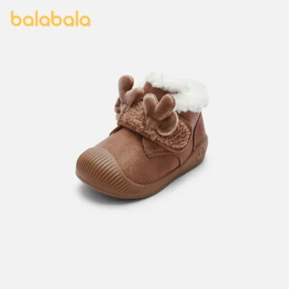 Balabala-Botas de algodón para niños, botines sencillos y elegantes, a la moda, Color café, invierno, 2024