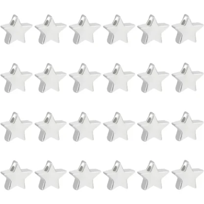 24 Uds. Cuentas de plata esterlina 925, cuentas espaciadoras de estrellas, cuentas de Metal, accesorios de joyería con 1 Uds. De tela para pulir plata