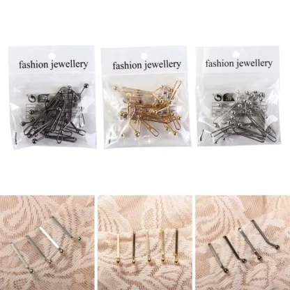 12 unids/lote de Clips simples de aleación en U para bufanda, Clips para bufanda chal galvanizado, Clips para Hijab Multicolor, broche seguro, alfileres, bola redonda para mujer