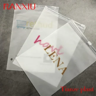 Ropa interior de plástico con cierre de cremallera, Bikini con logotipo personalizado, bolsa de embalaje, transparente, mate
