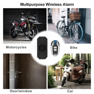 Alarma de bicicleta fuerte, sirena inalámbrica de 113dB, impermeable, funciona con batería para Scooter