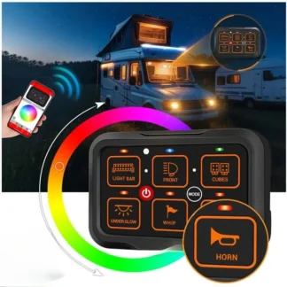 Controlador de luz LED auxiliar para barco todoterreno, camión, UTV, con caja de sistema de relé de circuito, resistente al agua