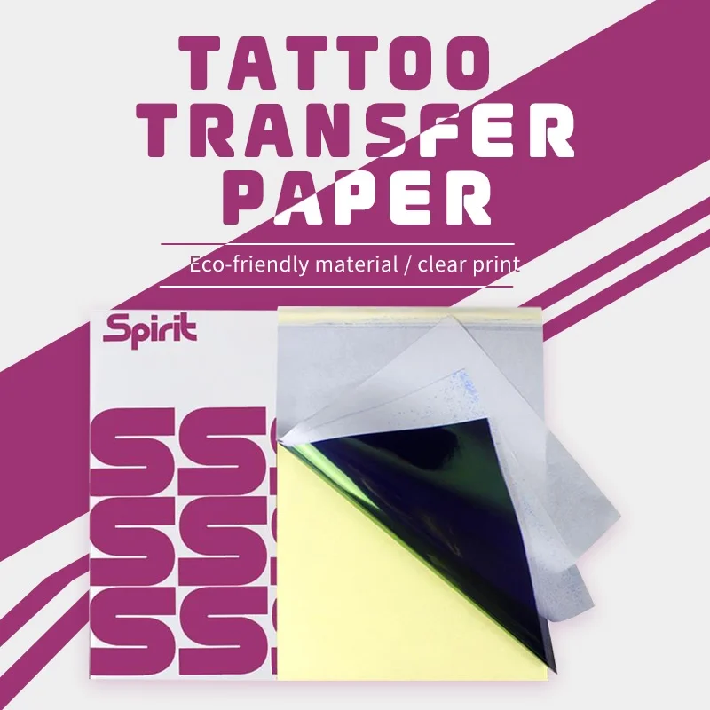 Plantilla de transferencia de papel para tatuajes, fotocopiadora de accesorios para tatuajes, herramienta de tamaño A4 de 4 capas, suministros para tatuajes para principiantes, 10/15/100 Uds.