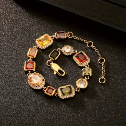 Pulsera de piedras preciosas sintéticas de 10mm, brazalete de cobre con chapado en oro de 18k, joyería para hombre, aniversario de boda, cumpleaños, regalo para el Día del Padre