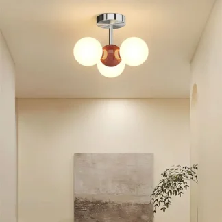 Lámparas de araña de techo para pasillo, luces Led para pasillo, balcón, dormitorio, estudio, bola de cristal, estilo crema, iluminación interior, novedad de 2024