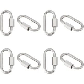 8 Uds. De mosquetón con tornillo de acero inoxidable 304, dijes de bloqueo, cierres de llavero ovalados, gancho de Clip para llavero de platino, kit de fabricación de enlace rápido