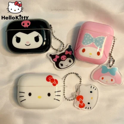 Sanrio-funda para auriculares inalámbricos Hello Kitty, Airpods cubierta protectora para 1, 2, 3, Pro, Bluetooth, con colgante de dibujos animados