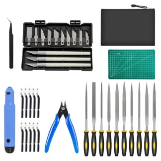 Accesorios de impresión 3D de 38 piezas, herramienta de desbarbado, juego de cuchillos de arte, almohadilla de corte, adecuado para eliminación de impresión 3D, limpieza