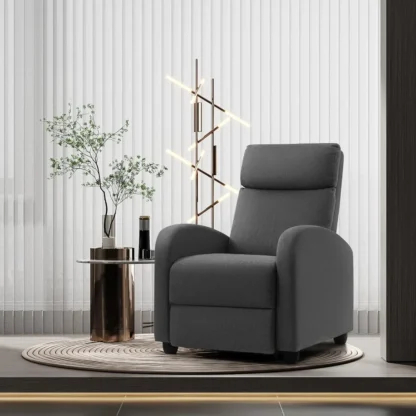 Silla reclinable ajustable para cine en casa, sofá reclinable individual, muebles con cojín de asiento grueso y respaldo, sala de estar moderna