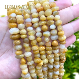 Cuentas espaciadoras sueltas de piedra Natural de Jades Gobi rugosos horizontales de 9-12MM para fabricación de joyería Diy pulsera accesorios de dijes 15''