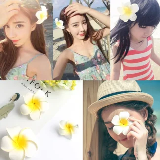 Pinzas para el pelo con flores tropicales, accesorios hawaianos, horquillas de flores, herramientas de estilismo para la playa
