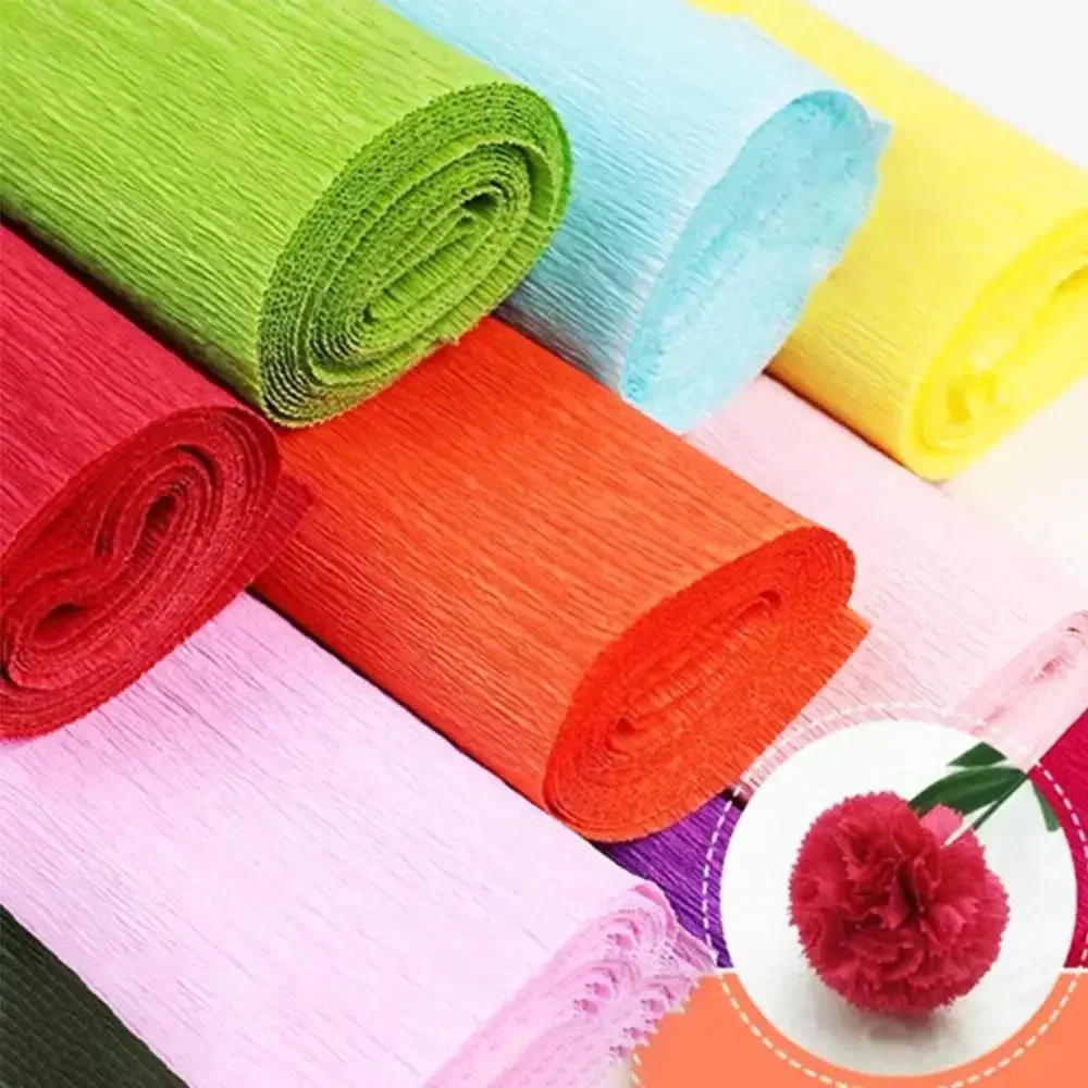 1 Uds. De papel crepé colorido, rollos de decoración premium para flores DIY, boda, cumpleaños, decoración de fiesta, telón de fondo, suministros de papelería de regalo