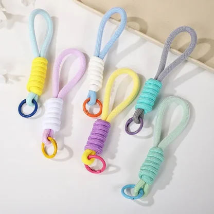 Cordón de malla, cuerda trenzada fluorescente, funda para teléfono, cordón colgante, llavero, bolso, colgante ain