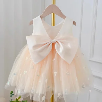 Vestido de bautizo para recién nacido, traje de encaje con apliques de flores para niña, boda, fiesta de primer cumpleaños, atuendo de bebé, vestido de princesa para niños