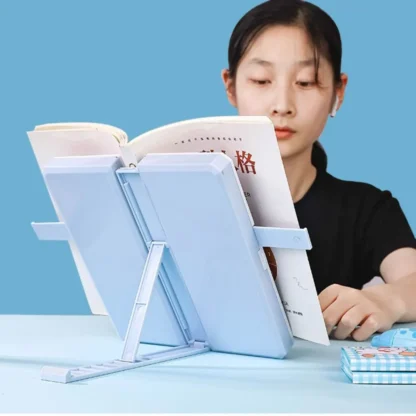 Soporte de lectura, soporte para libros, estuche de bolígrafo, organizador de papelería, estantería de lectura multifuncional, caja de lápices, regalo de ángulo ajustable