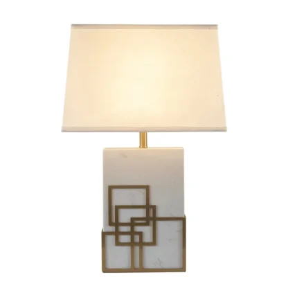 Lámpara de mesa de estilo americano para dormitorio, nuevo estilo chino, sala de estar, Simple y lujosa, lámpara de mesita de noche de mármol, Villa, Hotel, habitación modelo