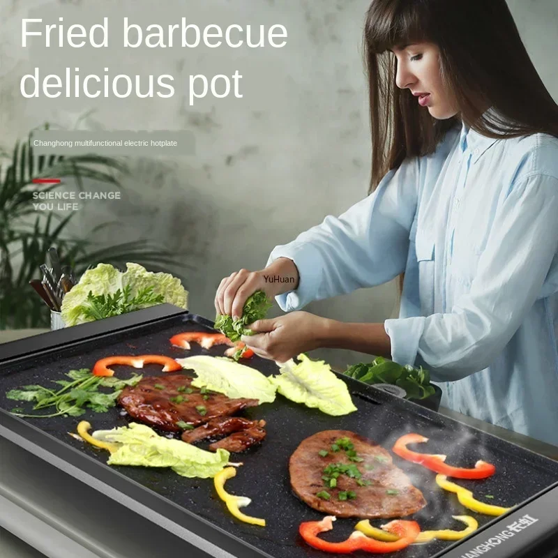 Parrilla Eléctrica de estilo coreano, plancha con diseño sin humo para una cocina saludable, 220V