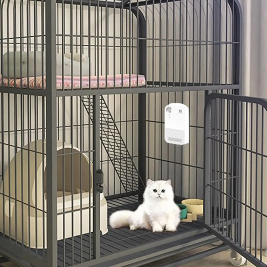 Arena para gatos, eliminador de olores, neutralizador de olores y polvo con batería, inodoro de habitación sin perfume