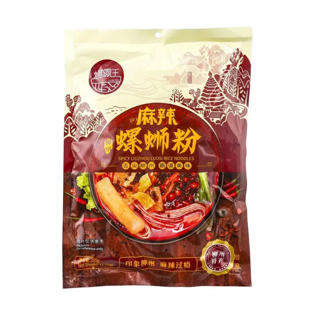 LUOBAWANG-fideos de arroz de Caracol Si Fen calientes y picantes, sabrosos, salados, picantes, 11,11 oz * 8 paquetes, 8 paquetes