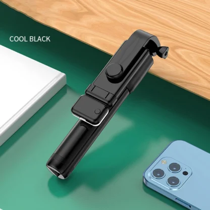 Trípode/palo Selfie inalámbrico de 360 grados con rotación de 360 grados, palo Selfie con luz de relleno, trípode compatible con palos de Selfie