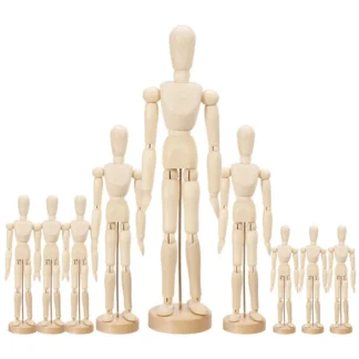 Maniquí de artista de 9 Uds., maniquí de madera, dibujo, figura móvil, modelo con soporte, maniquí articulado Flexible, fácil instalación