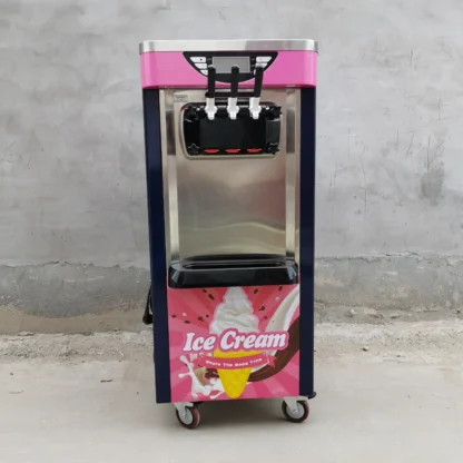 Máquina de helado comercial Rendimiento 1100W Máquina de helado de servicio suave con encimera de un solo sabor con tolva