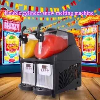 Máquina de granizado, máquina de fusión de nieve con doble ranura, barro de nieve, bebida helada, máquina de bebidas frías, máquina de helado de granizado de doble tanque