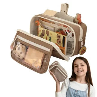 Capybara-estuche de lápices con compartimiento múltiple, bonita caja de lápices con boca de apertura ancha, Linda caja de lápices para niñas adolescentes