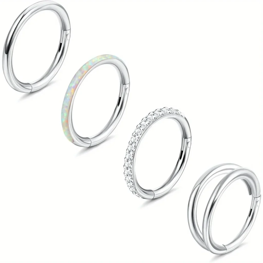Drperfect-anillos de Nariz de acero quirúrgico para mujer, aro de tabique, segmento con bisagras, anillo de nariz, hélice de labio, cartílago, Concha, Piercing de nariz