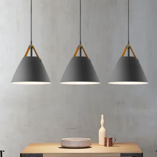 Lámpara colgante LED de estilo nórdico, candelabro minimalista para sala de estar, dormitorio, estudio, pasillo, decoración del hogar, accesorio de luz E27