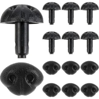 30 Uds. De narices de seguridad mate de plástico grande, narices de ganchillo para coser nariz de perro, narices de oso de peluche negro, suministros para hacer muñecas