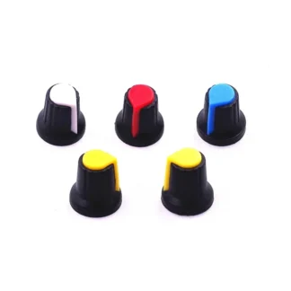 Tapa de perilla de potenciómetro WH148 (núcleo de cobre), agujero de eje de 15x17mm, 6mm, AG2, amarillo, naranja, azul, blanco, rojo, 5 unidades, 25 unidades por lote